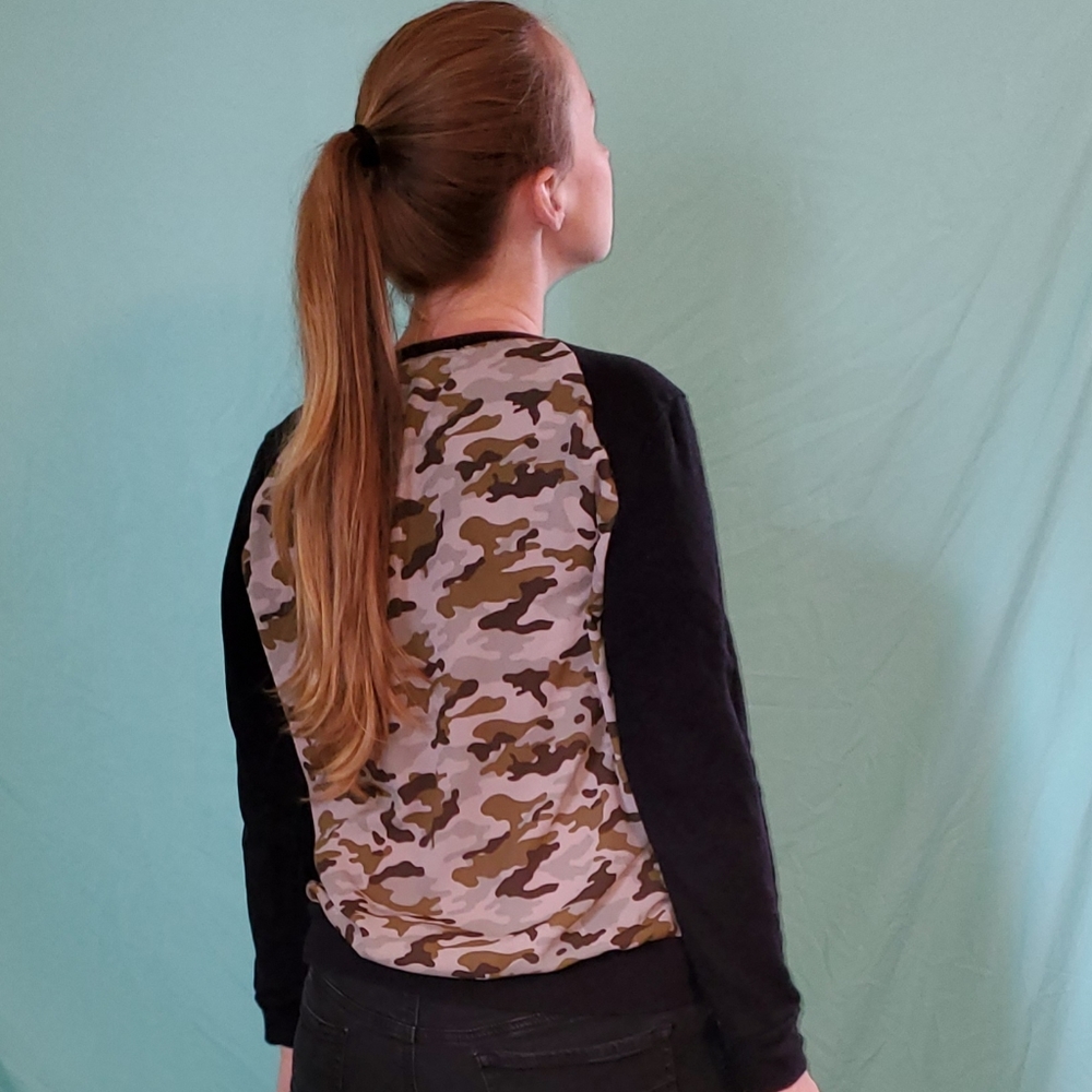 Black and camo shirt
